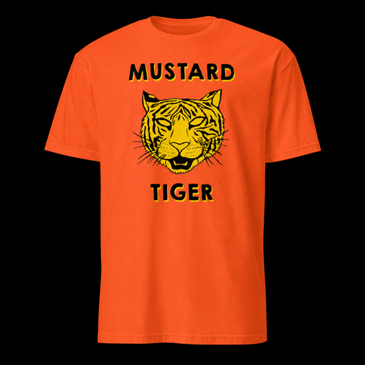 The Mustard Tiger on a black background