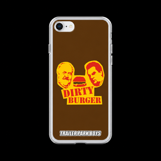 Dirty Burger Phone Case for iPhone® on a black background