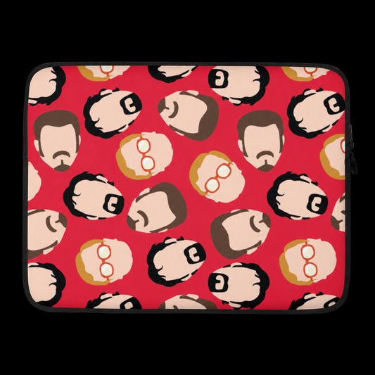 TPB Collage Laptop Sleeve on a black background