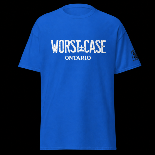 Worst Case Ontario Tee on a black background