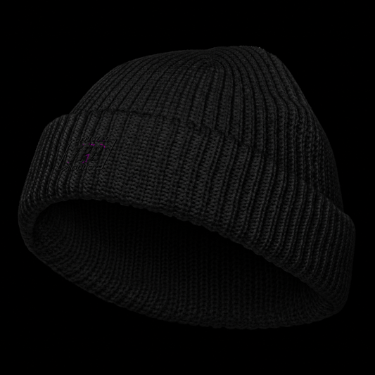 Julian fisherman beanie on a black background